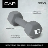 Barbell Neoprene Dumbbell, Single 2-10 lbs